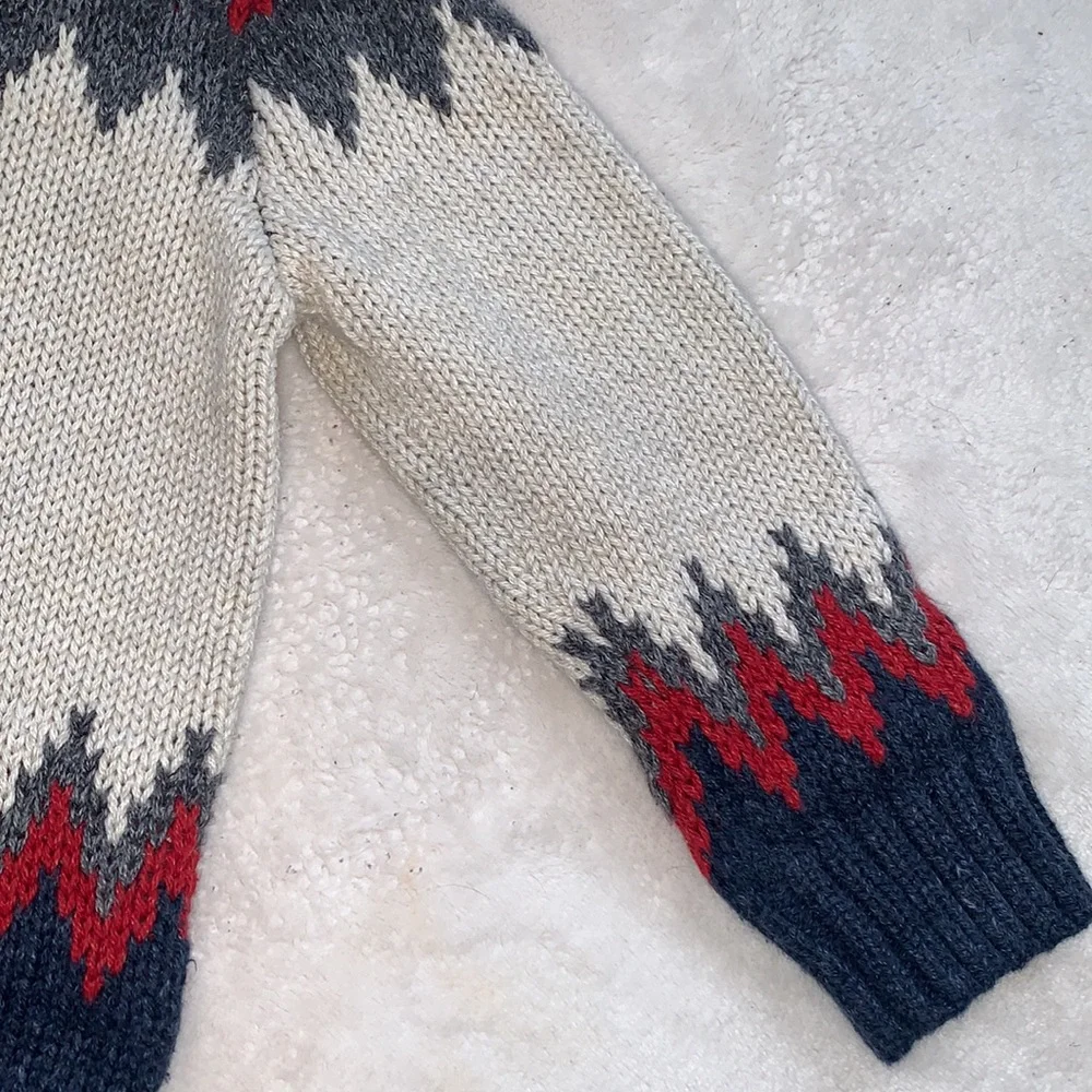 GAP Baby Boy Knit Sweater 18-24M Blue Cream Red Gray EUC